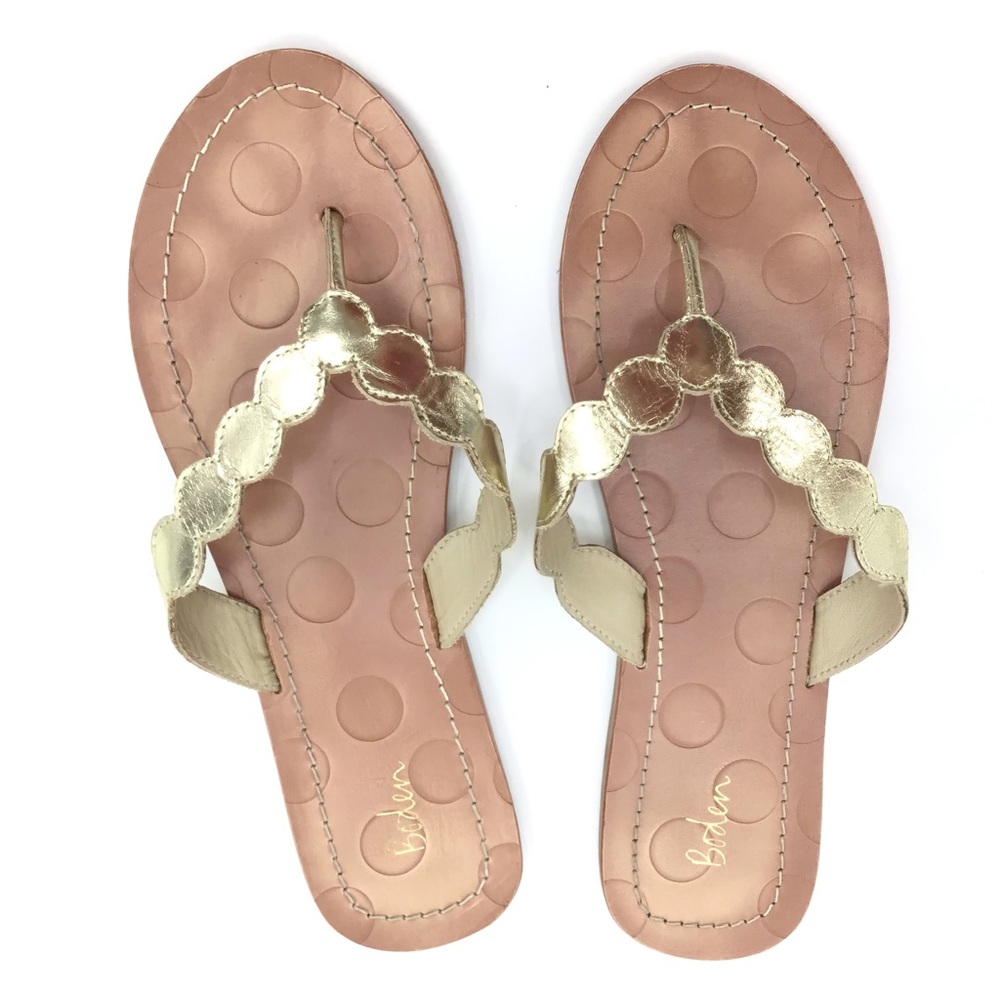 Boden Harriet Gold Metallic Flip Flops
